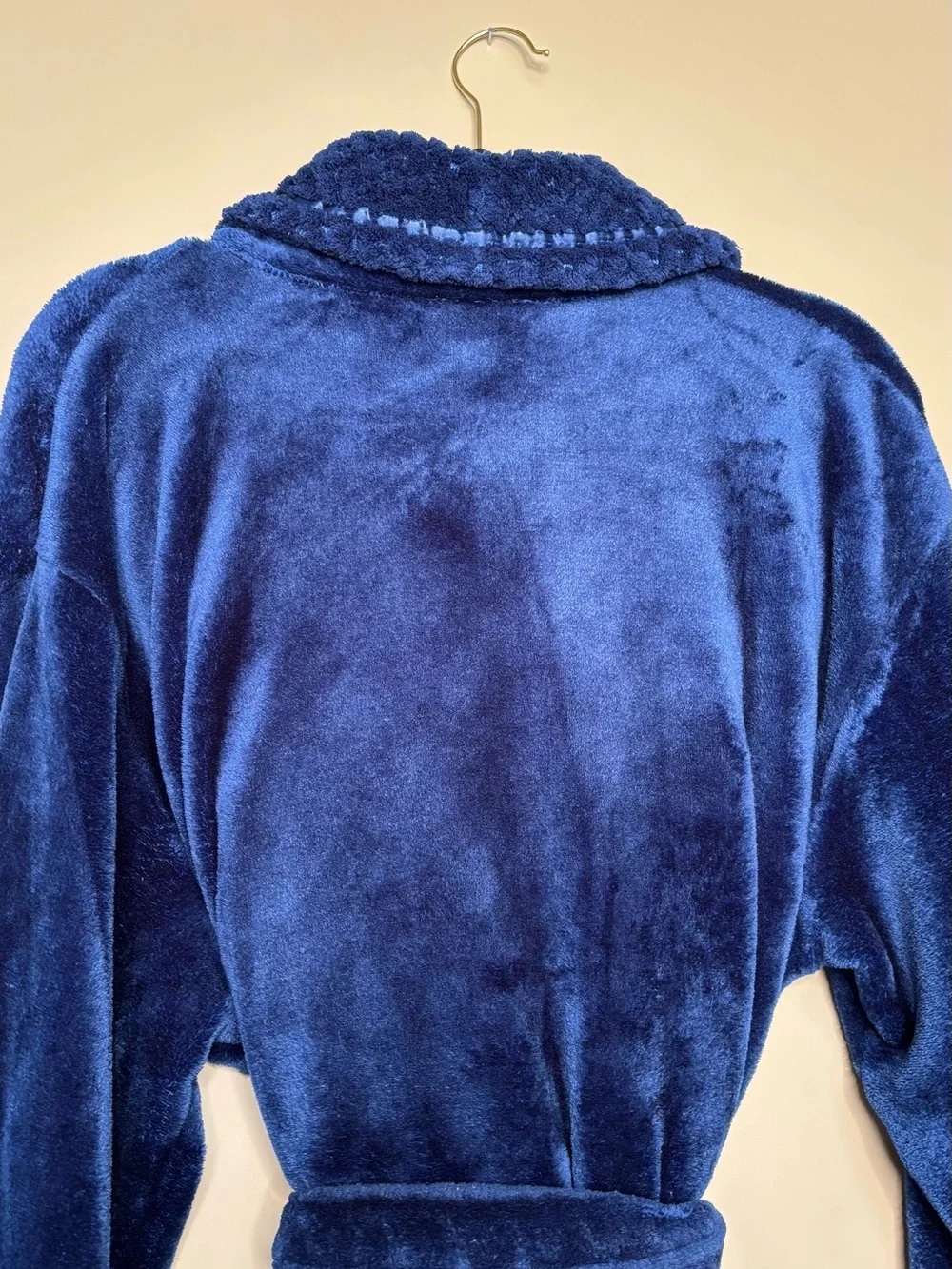 Plush Navy Velour Women's Robe